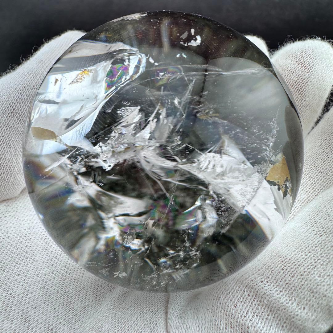 M-42虹入りガーデンクォーツ丸玉 水晶スフィア 天然石 クリスタル58mm