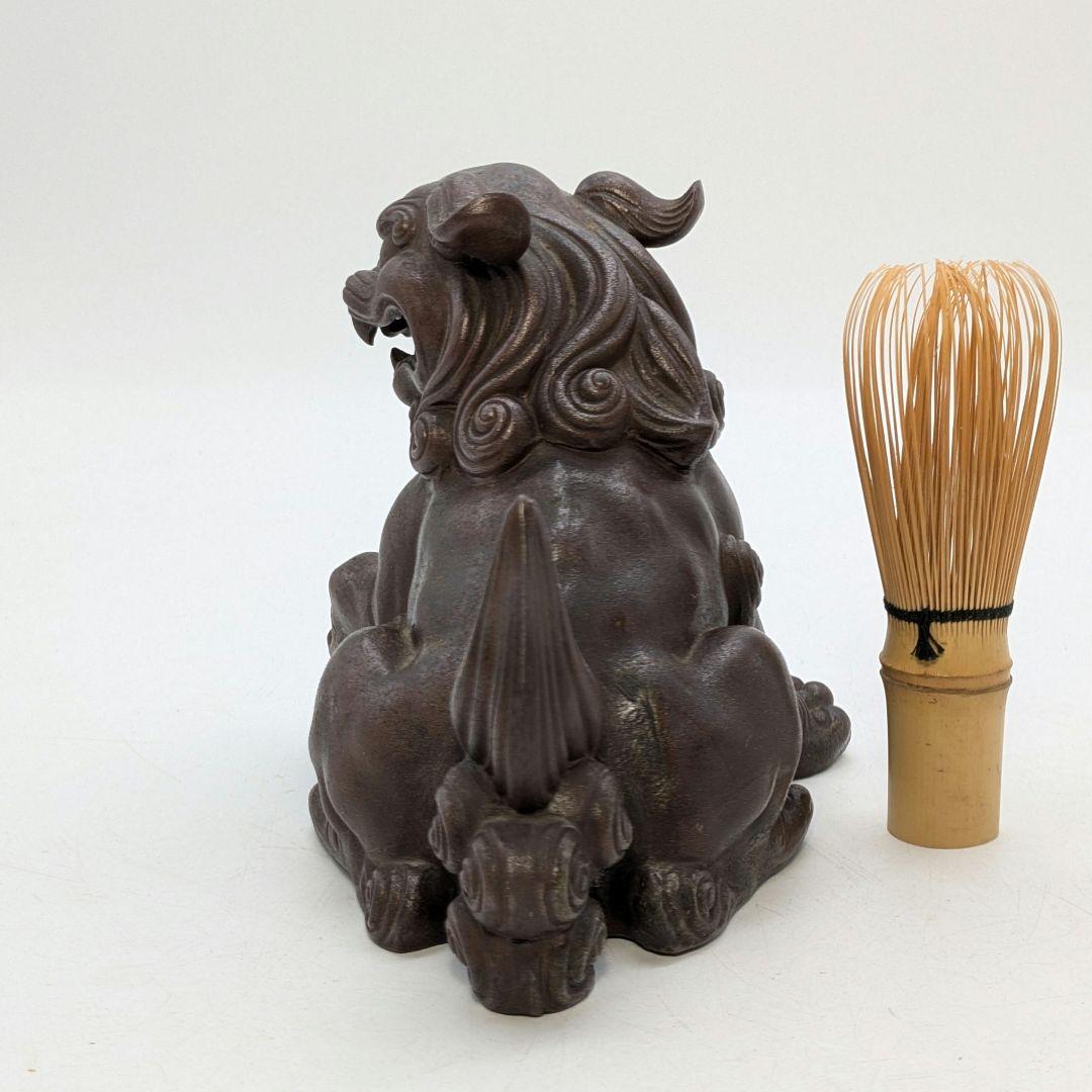 柴岡香山 備前焼 獅子置物 共箱 唐獅子 縁起物 細工物 厄除け 魔除け
