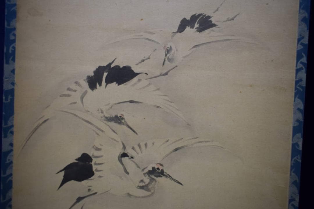 模写/佐伯岸駒/鶴図/双幅/布袋屋掛軸HG-236 - メルカリ