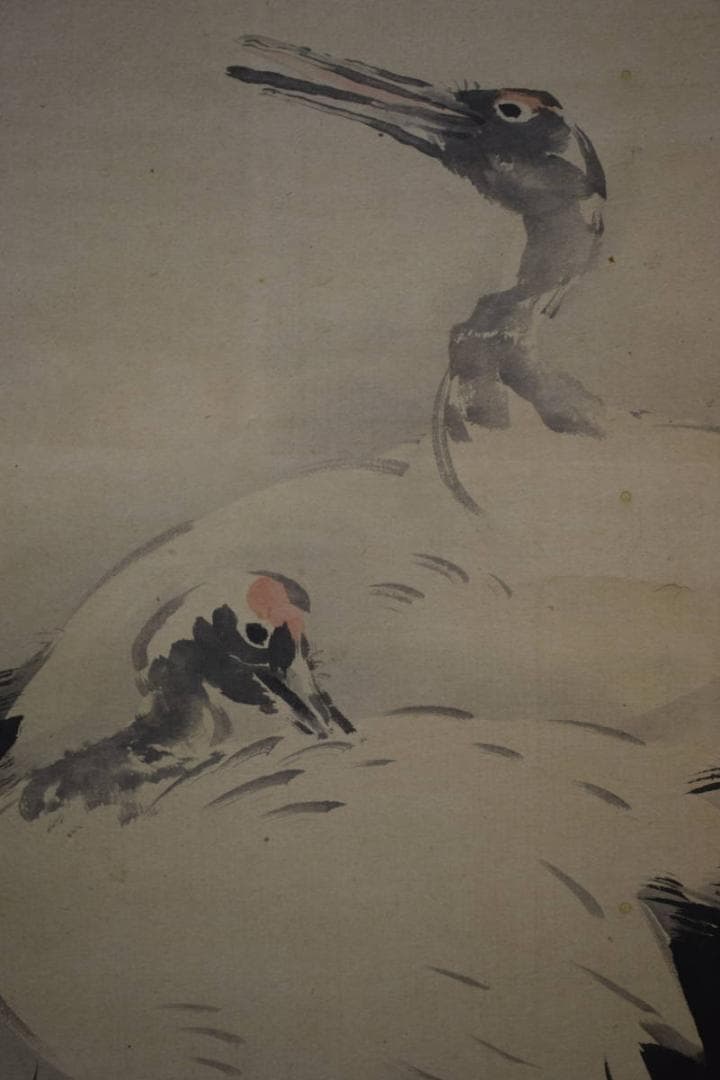 模写/佐伯岸駒/鶴図/双幅/布袋屋掛軸HG-236 - メルカリ