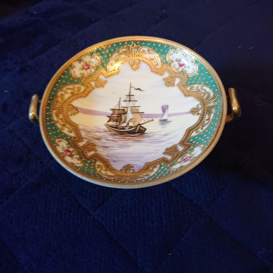 美品☆オールドノリタケ、手描きイギリス輸出用アクセサリートレー