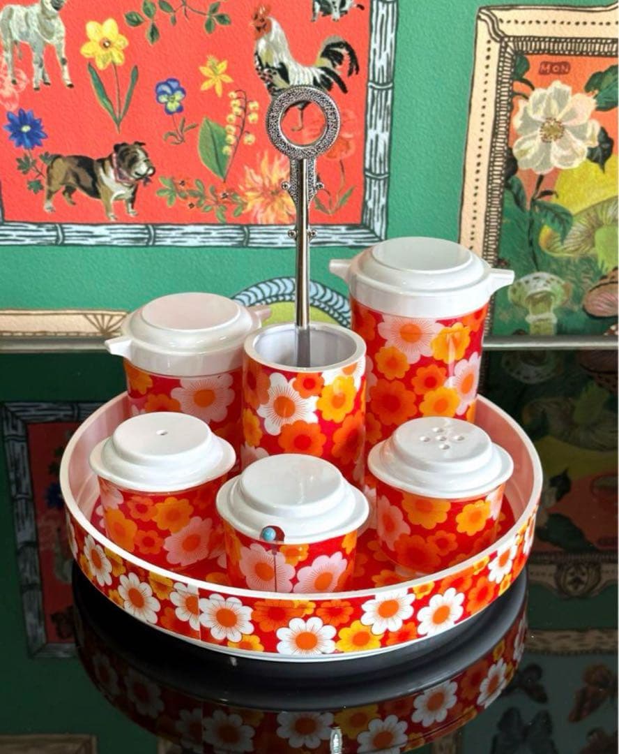 昭和レトロ 調味料入れ カスターセット 卓上 レトロポップ ワールド印