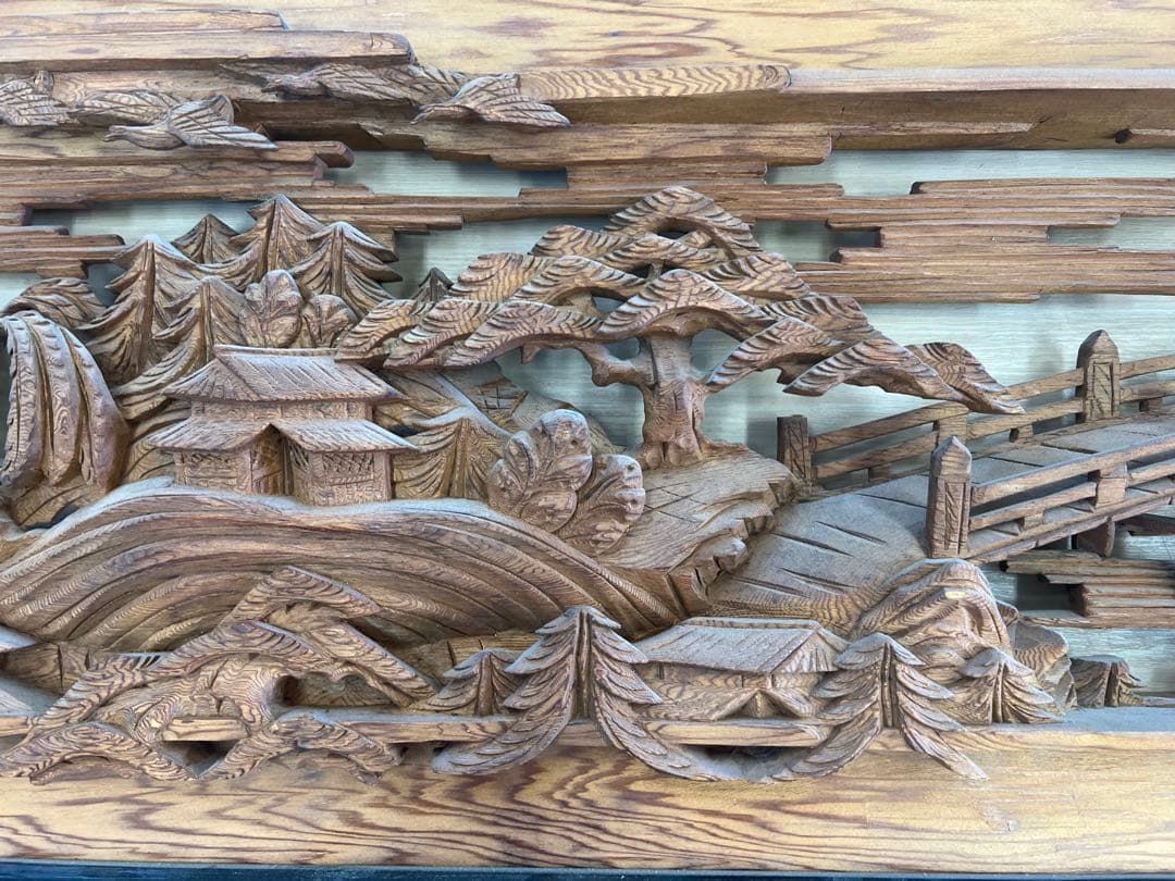 彫刻欄間 ④】工芸品 木地 インテリア 和室 骨董品 木製 古民具