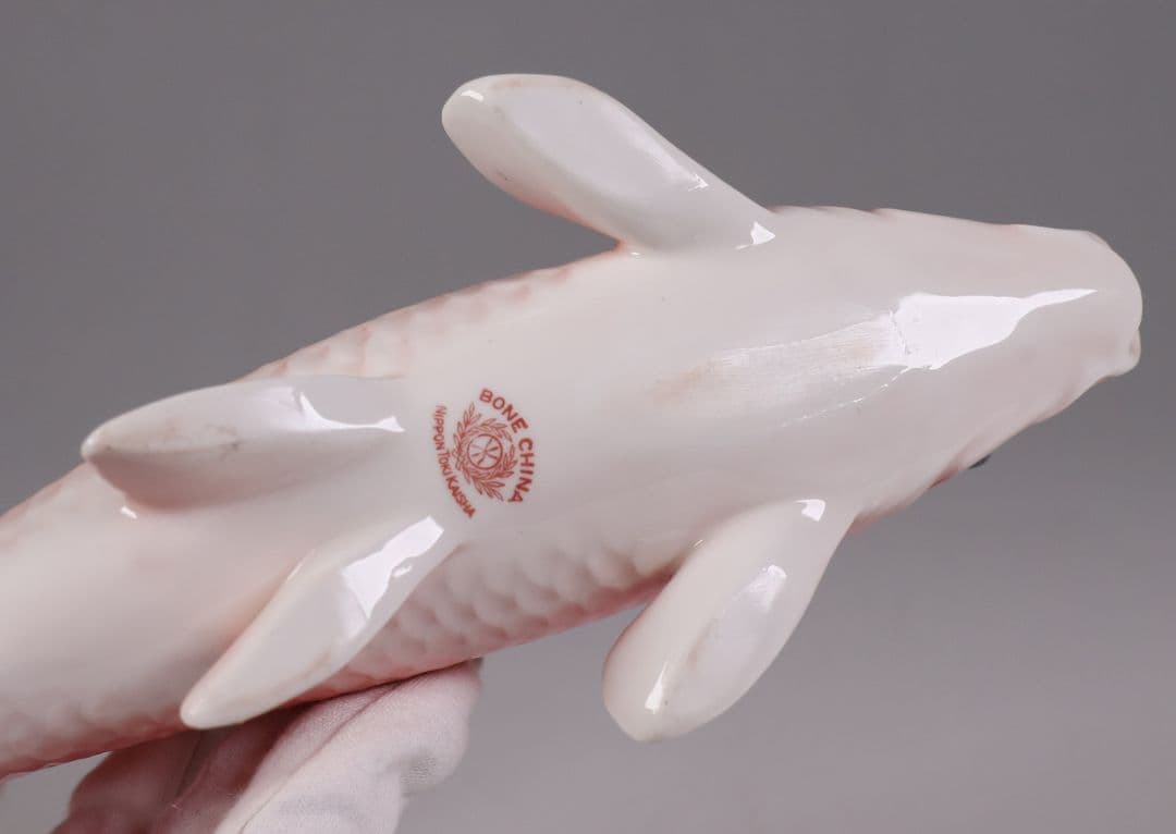 CM350】日本陶器会社 錦鯉 置物 ボーンチャイナ オールドノリタケ