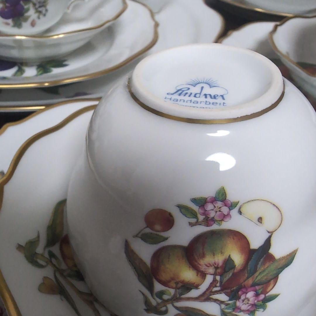 ドイツ リンドナー ティーセット フルーツ トリオ ポット クリーマー