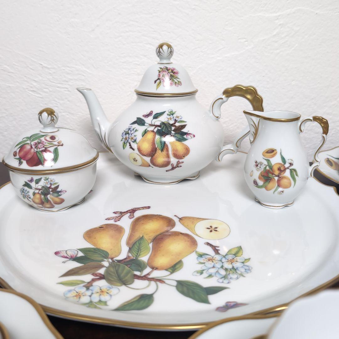 ドイツ リンドナー ティーセット フルーツ トリオ ポット クリーマー