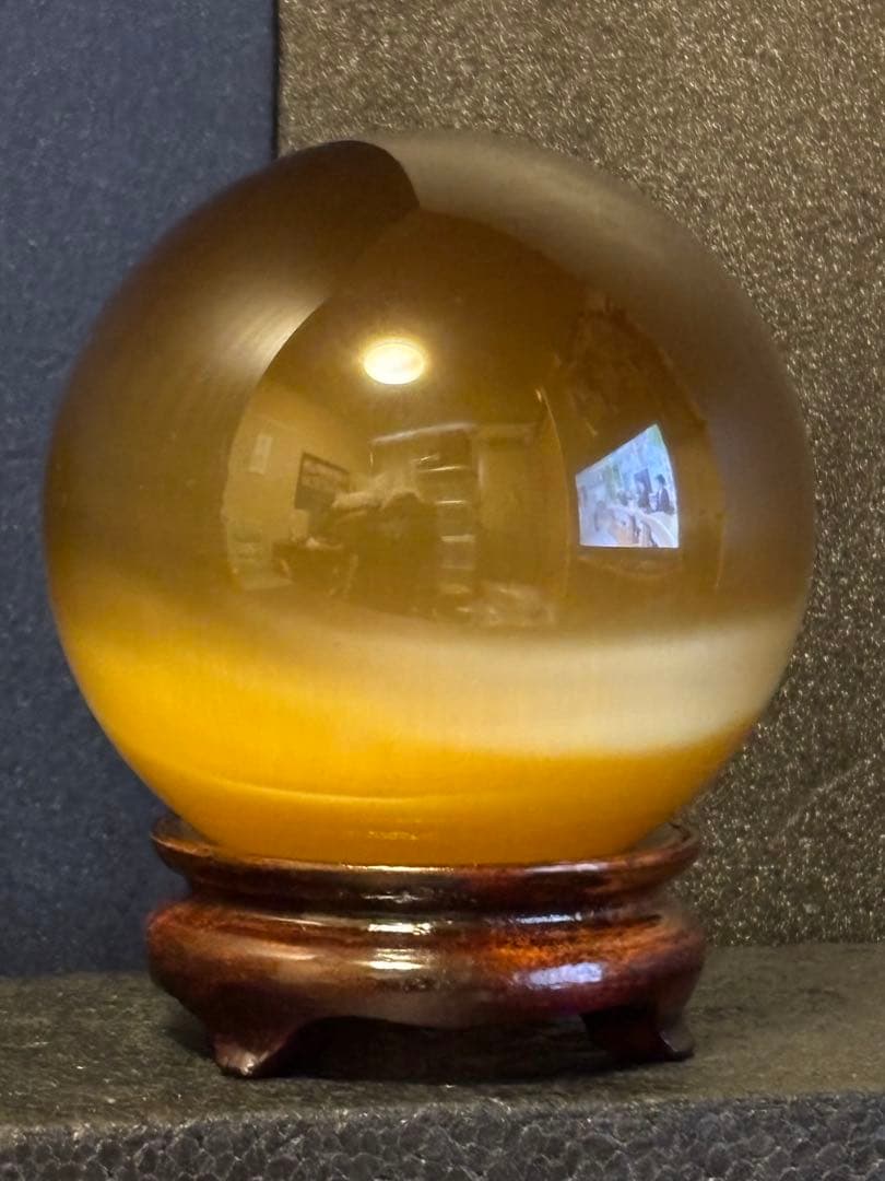 超特大キャッツアイ猫目石球(玉)開運パワーストーン！9.5cm
