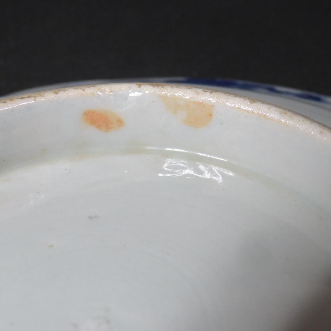 長丸皿 3枚 歪み 変形皿 花唐草 印判 染付 明治 大正 - メルカリ