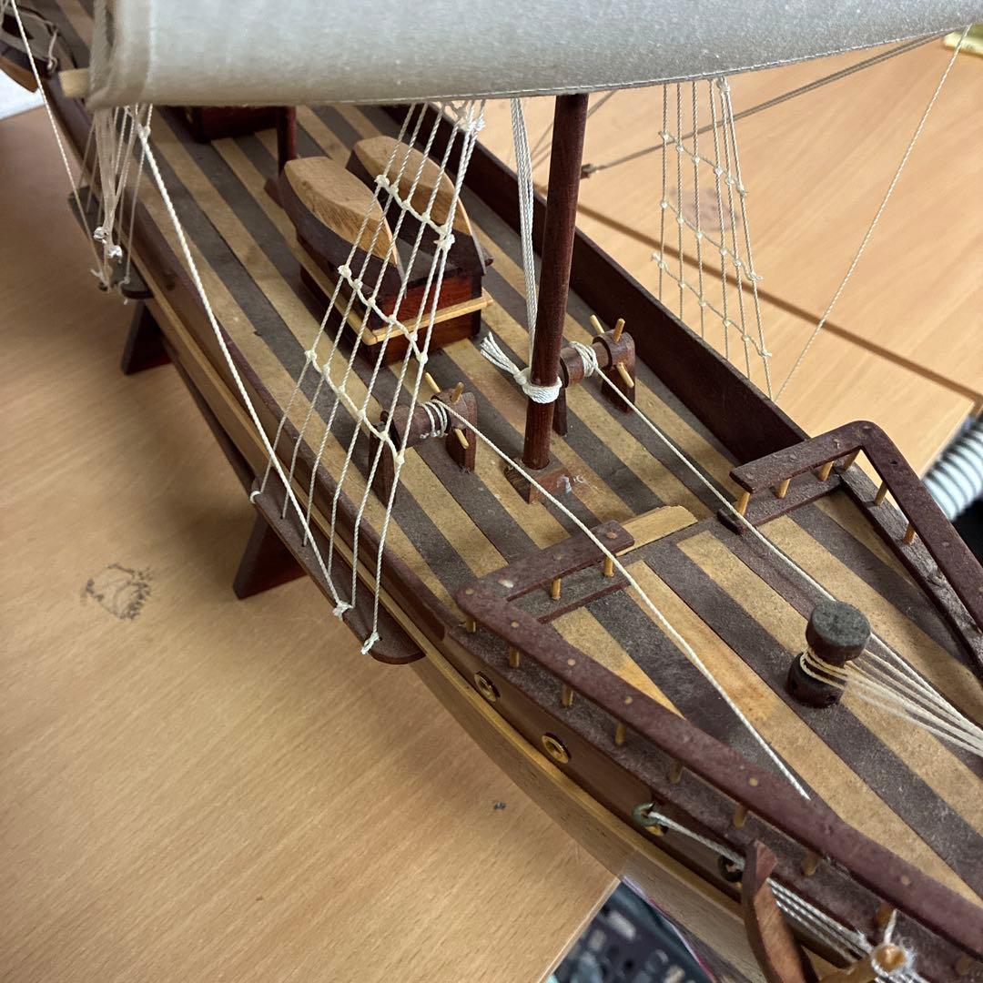 大型 木製 帆船模型 インテリア オブジェ 飾り船 自宅保管品 - メルカリ