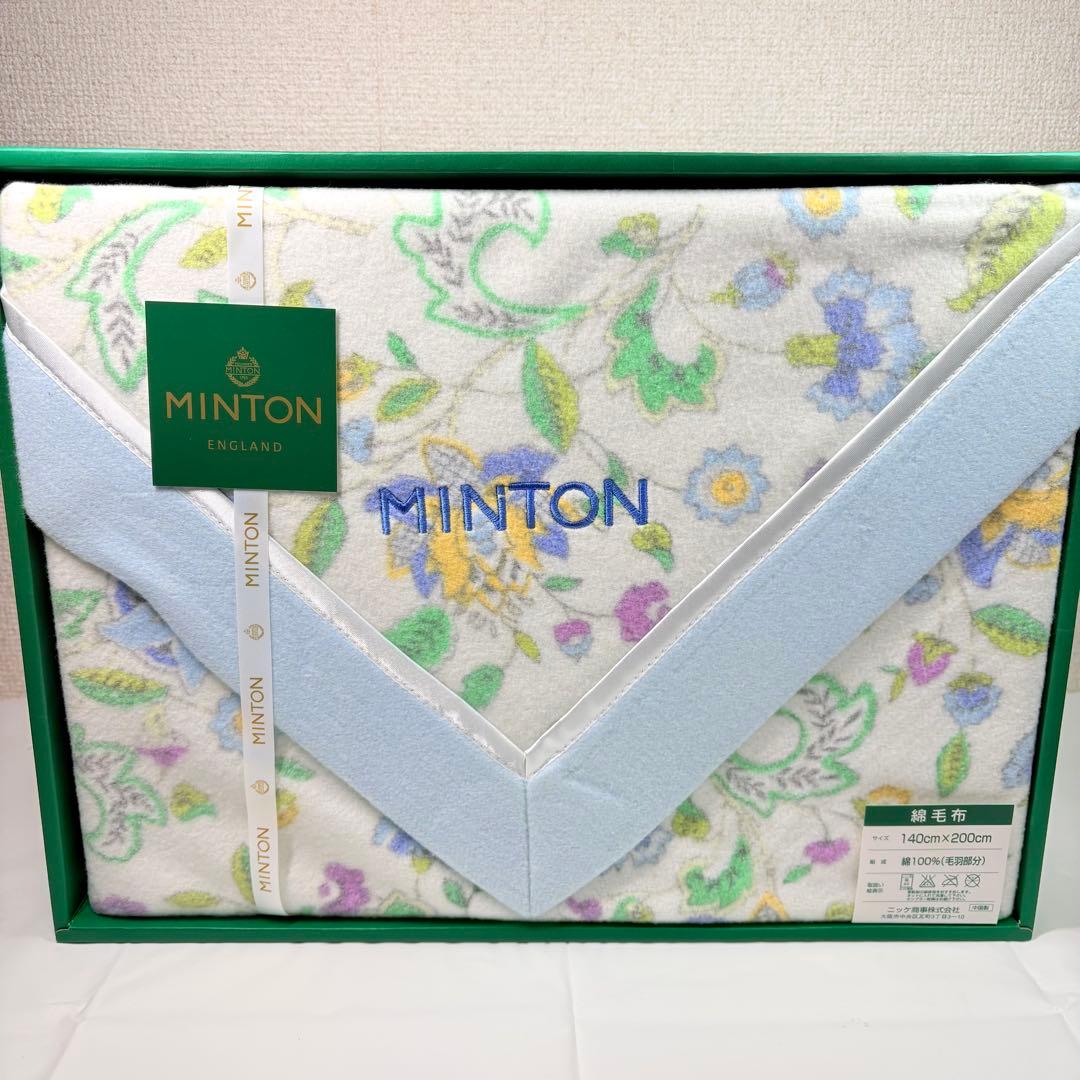 MINTON ミントン 綿毛布 ブルー 140×200cm - メルカリ