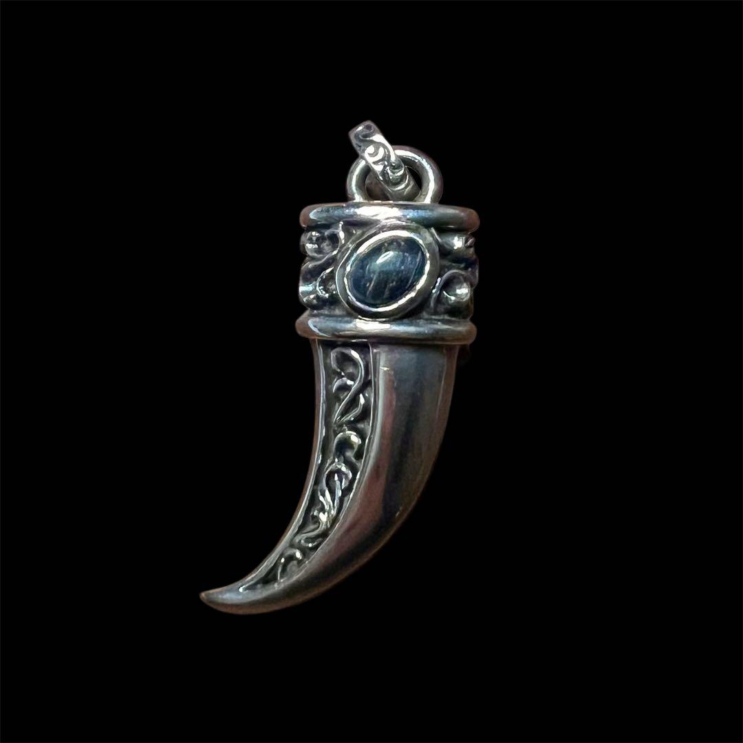 SAAD シルバー925 ブルータイガーアイ クロウデザイン ペンダント