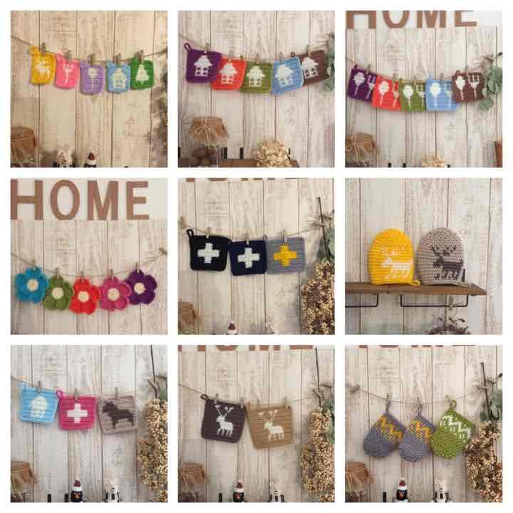 オーダー受付☆クロス柄アクリルエコたわし