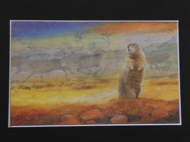 三縄健、【秋日】、希少な大判額装用画集より、美品、日本人画家、新品