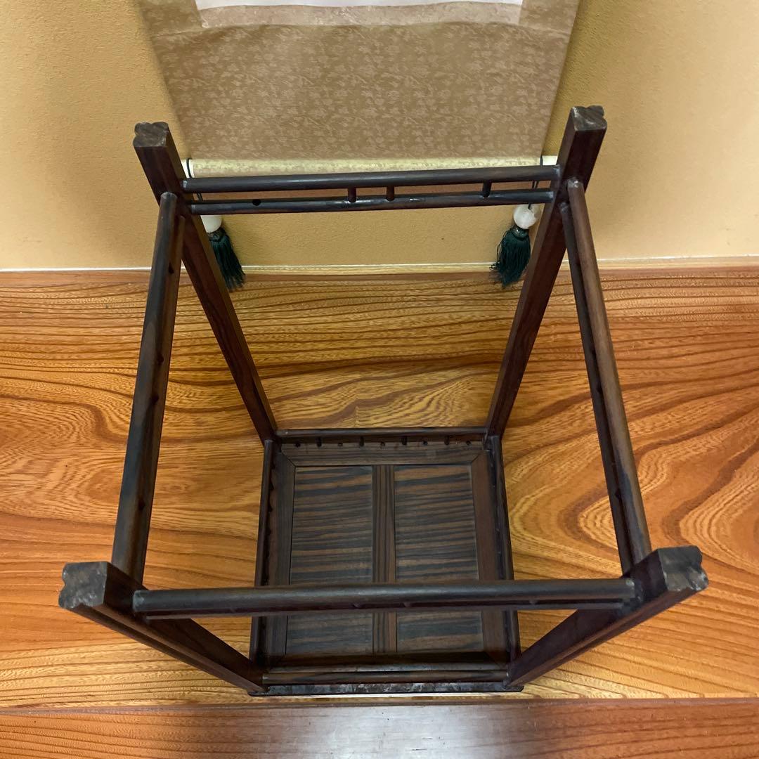 唐木】懸崖1.1尺 盆栽台 黒檀 ビンテージ品 高卓(こうしょく)【訳あり