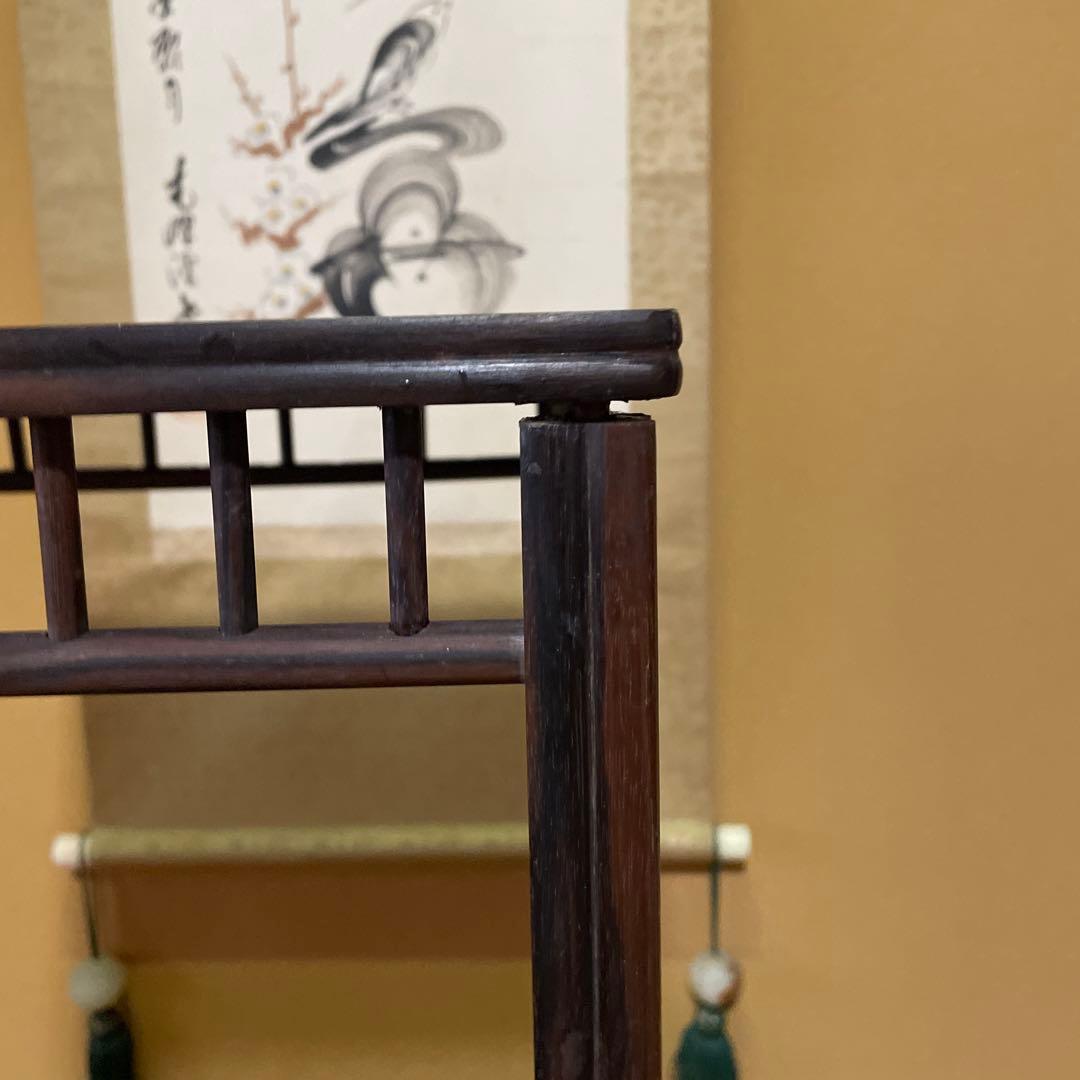 唐木】懸崖1.1尺 盆栽台 黒檀 ビンテージ品 高卓(こうしょく)【訳あり