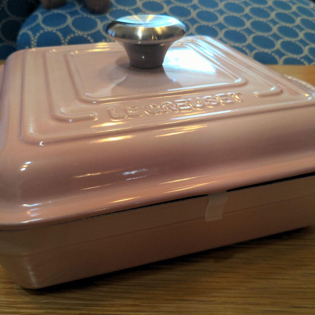 極美)LE CREUSET シグニチャー ココット スクエア シフォンピンク