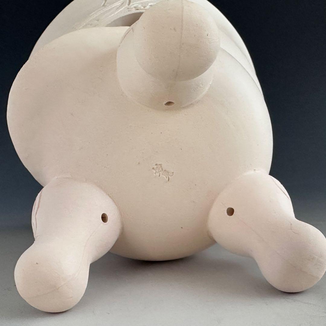 煎茶道具 白泥 木米写 鬼面 涼炉 平安 妙見窯 共箱 台付 湯沸かし 煎茶