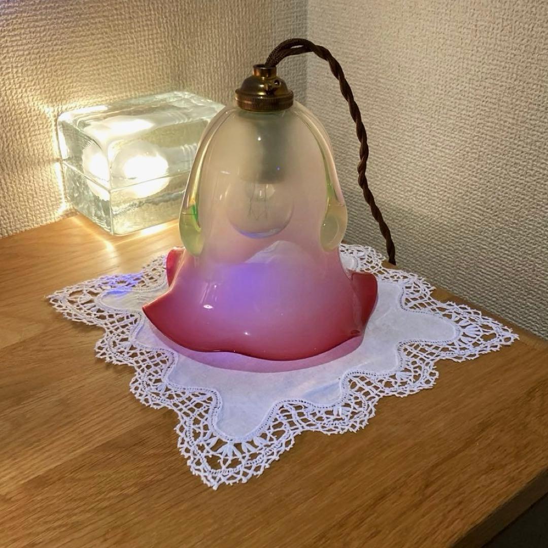 イギリス 1920年 ヴァセリン（ウラン） ランプシェード オパールセント