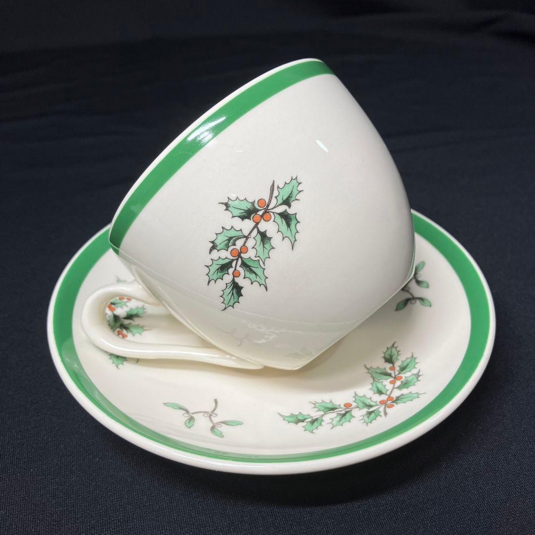 スポード クリスマスツリー オーバルプレート 2客 カップ&ソーサー 1客