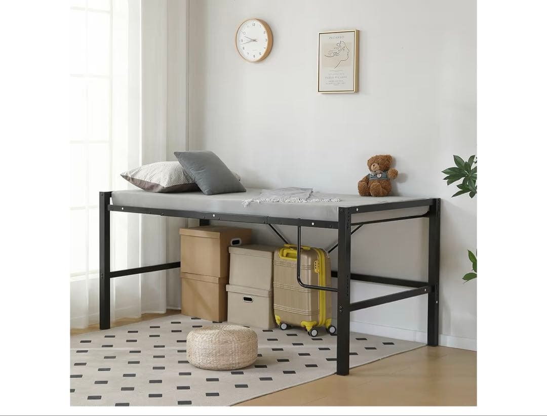 OSJ ロフトベッド ブラック セミダブル187x120cm - メルカリ