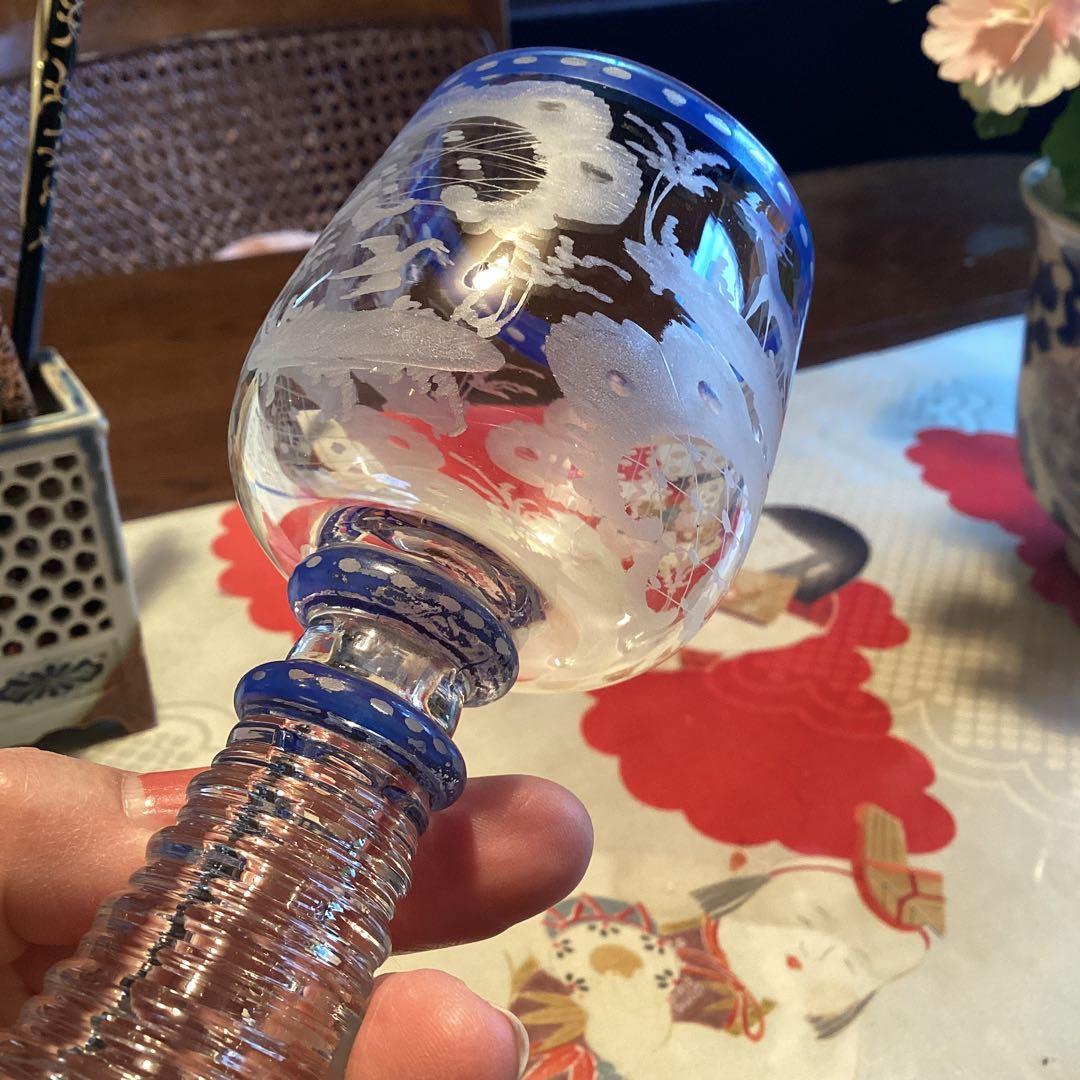 A1049 アンティーク和ガラス 日本の工芸ガラス グラディエール￼