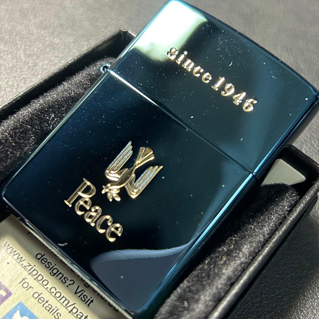【新品】ジッポー　ピース　1946 ブルーチタン　zippo Peace Amazon.co.jp: ZIPPO(ジッポー) ライター ジッポ Peace ピース ブルー