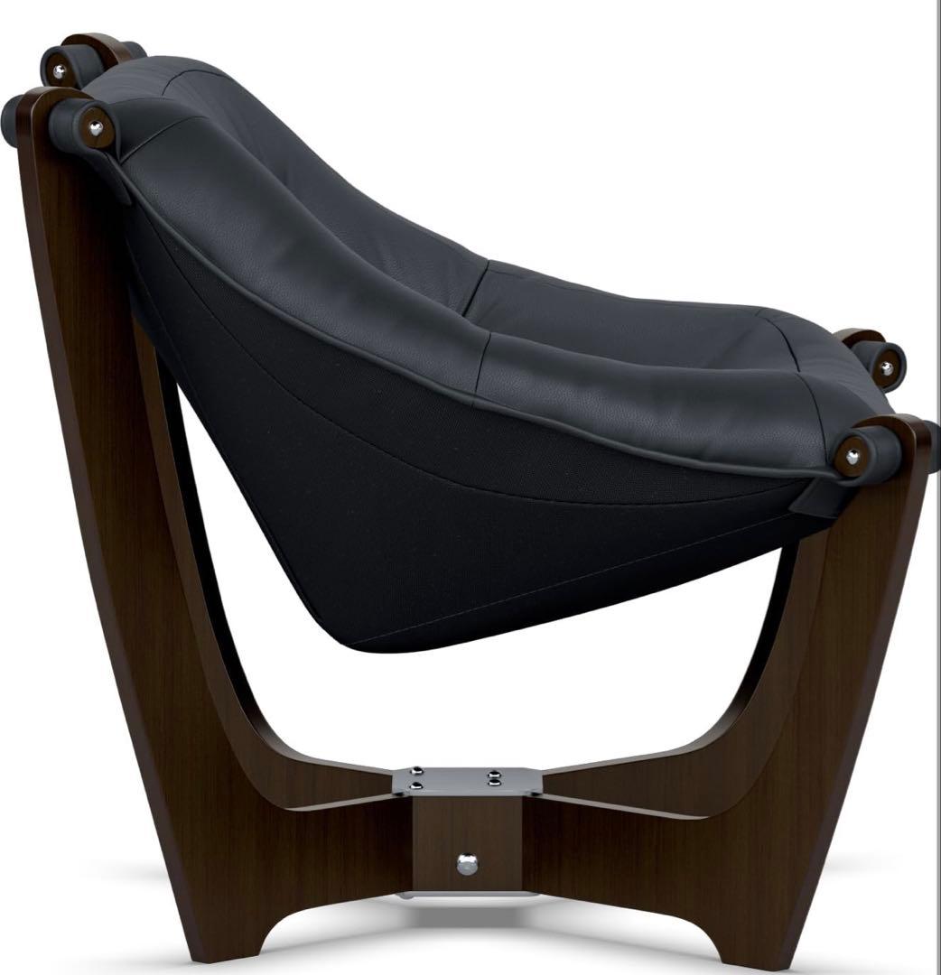 ギャラクシー ルナ ローバック パーソナルチェア 革張 ブラック 本革