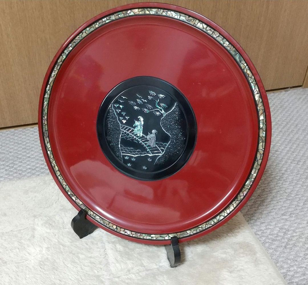 赤色漆器皿 スタンド付き 高岡漆器 青貝 楽天市場】中鉢 盛り鉢 紀州塗り 盛り器 煮物鉢 煮物皿 8寸 24cm 日本