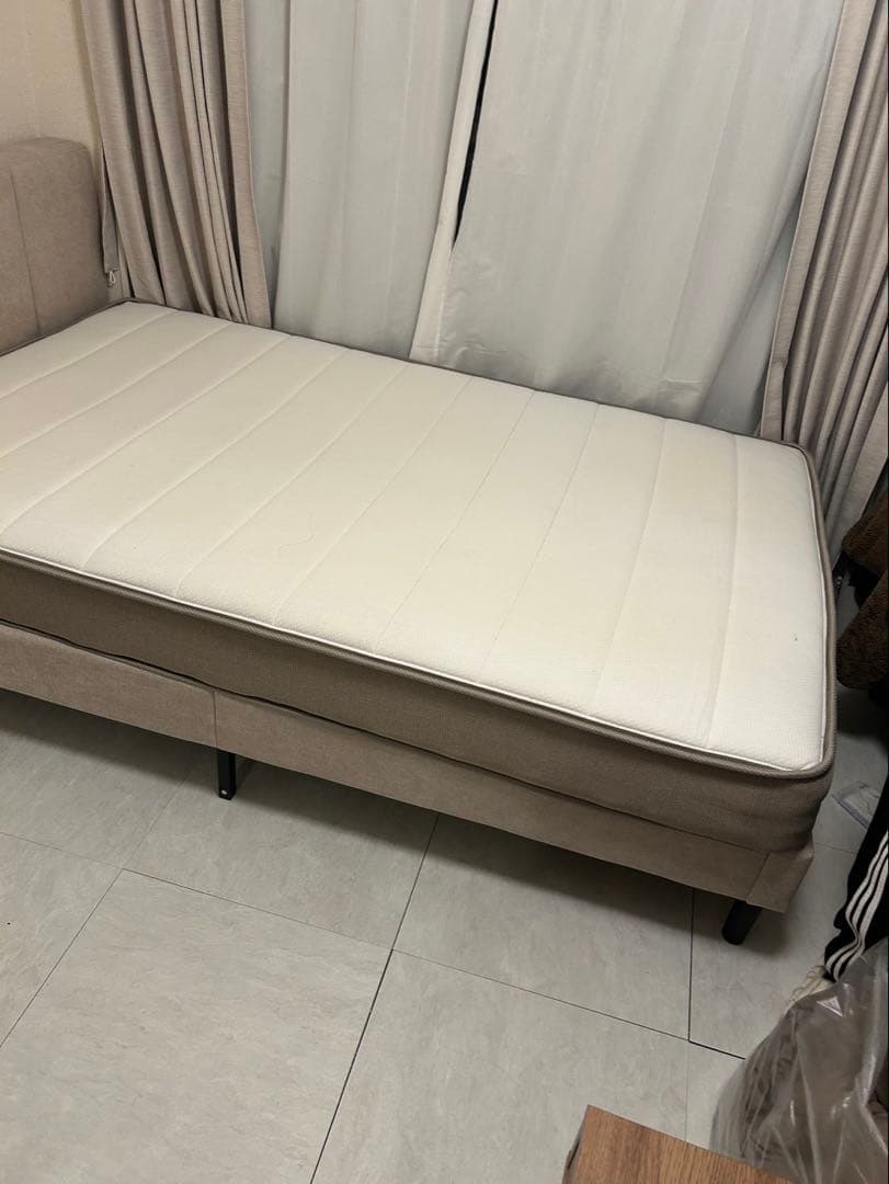 LOWYA ファブリックベッドフレーム Nスリープマットレス セミダブル