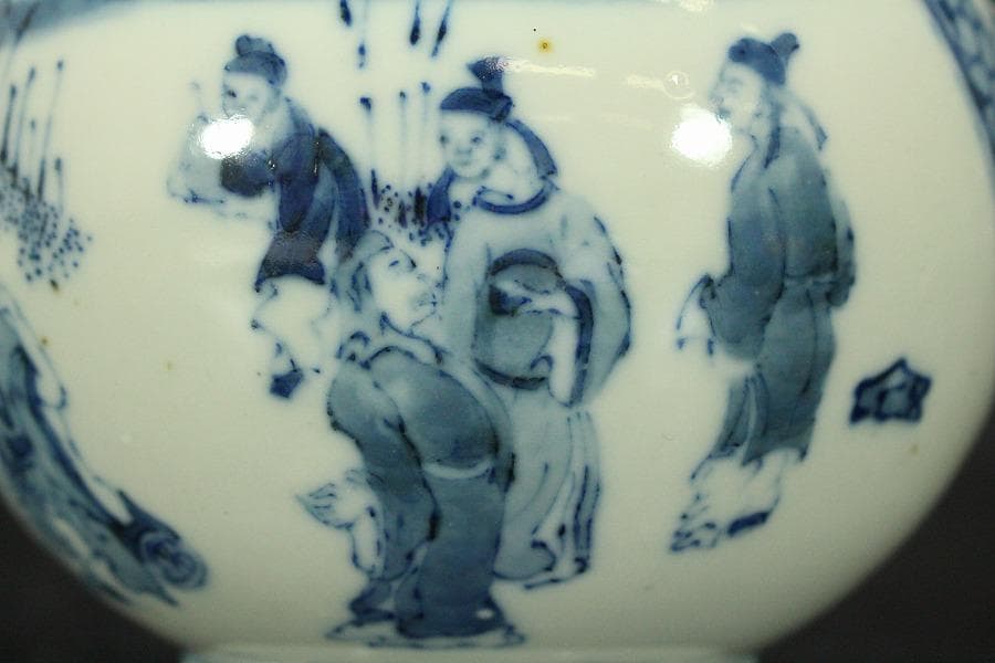 中国美術 青花 人物紋 瓶 高27cm 朗吟閣製 款(HA370) - メルカリ