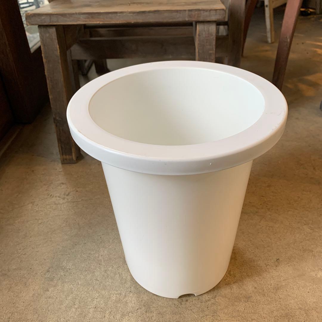 プラ鉢 7号 4個セット 中古 プラスチック 植木鉢 白 ホワイト used