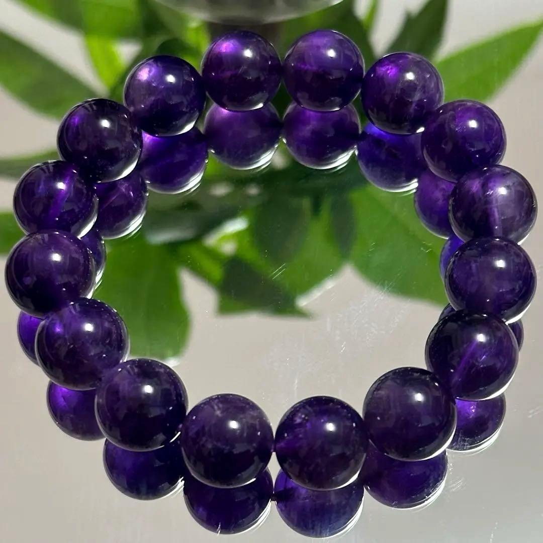 【希少】ウルグアイ アメジスト 11.5mmブレスレット 浄化 濃い 天然石 紫 希少】ウルグアイ アメジスト 11.5mmブレスレット 浄化 濃い 天然石 紫