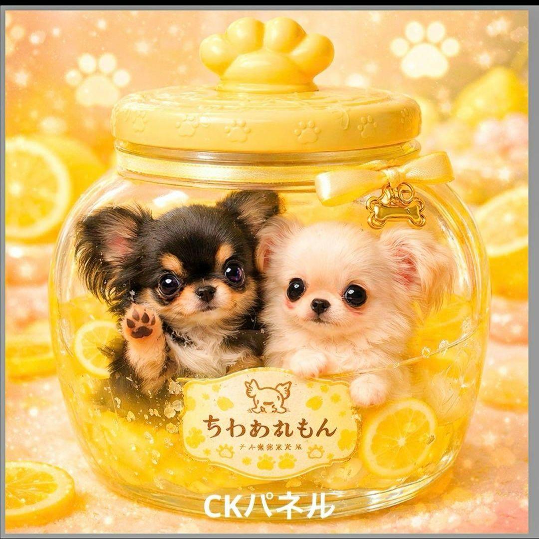 激レアわんこジャムパネル生地 トイプー、チワワ、パグ、ポメラニアン