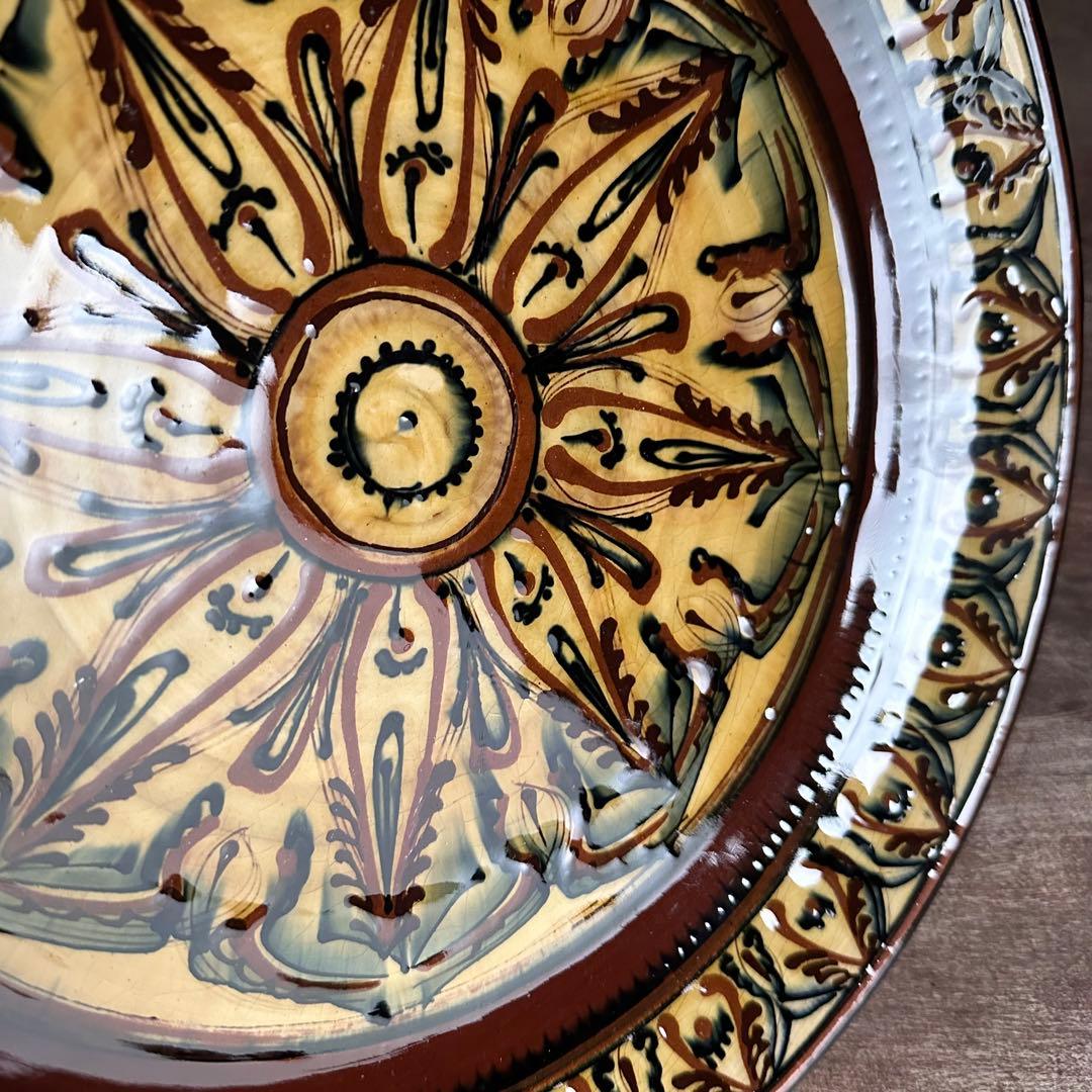 希少ソビエト陶器アラベスク模様大皿ロシア焼き物工芸品陶磁器D