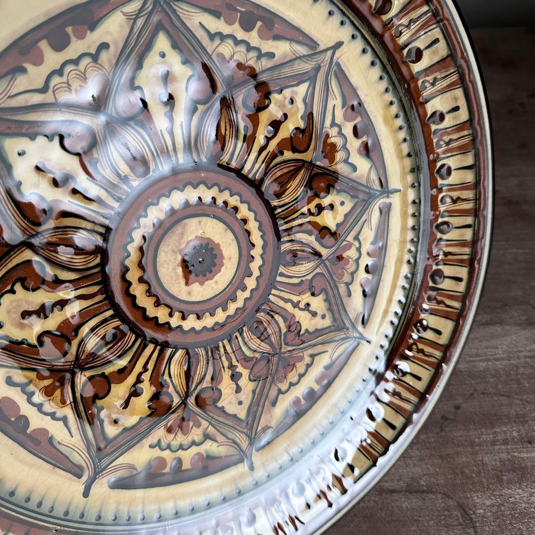 希少ソビエト陶器アラベスク模様大皿ロシア焼き物工芸品陶磁器D