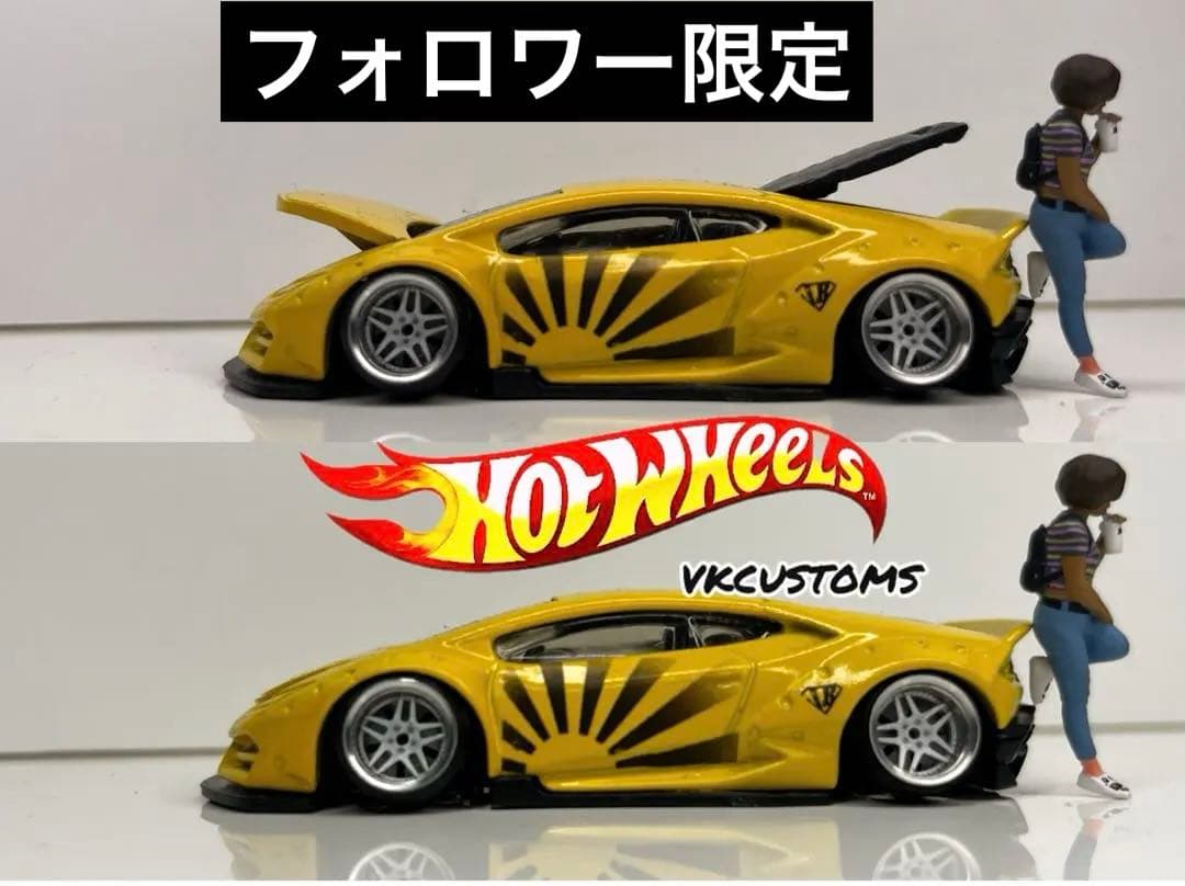 1/64 ホットウィールLBランボルギーニ 改造ミニカーカスタム開閉可能イ