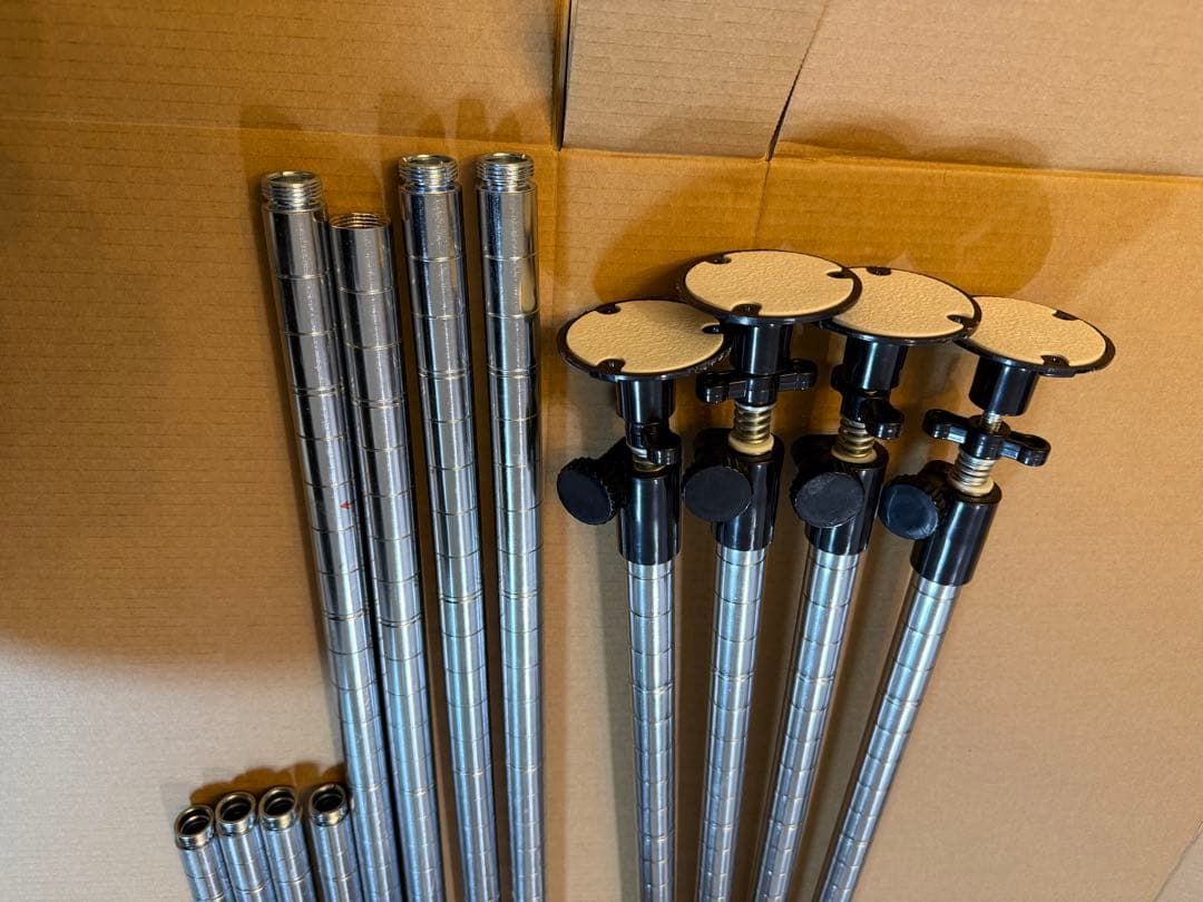 ルミナス スリム スチールラック 突っ張り付き 幅80×奥行50 ウッド