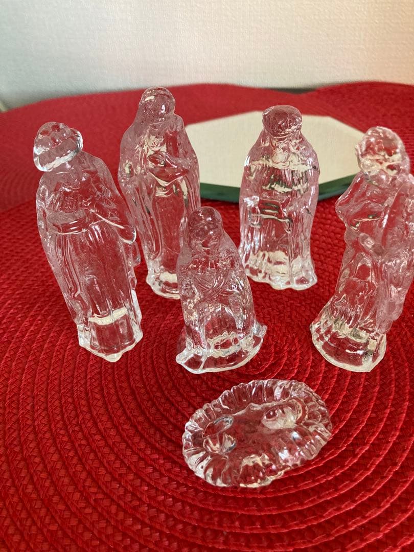 ✴︎未使用品✴︎キリスト降誕クリスマス クリスタルガラス6体セット
