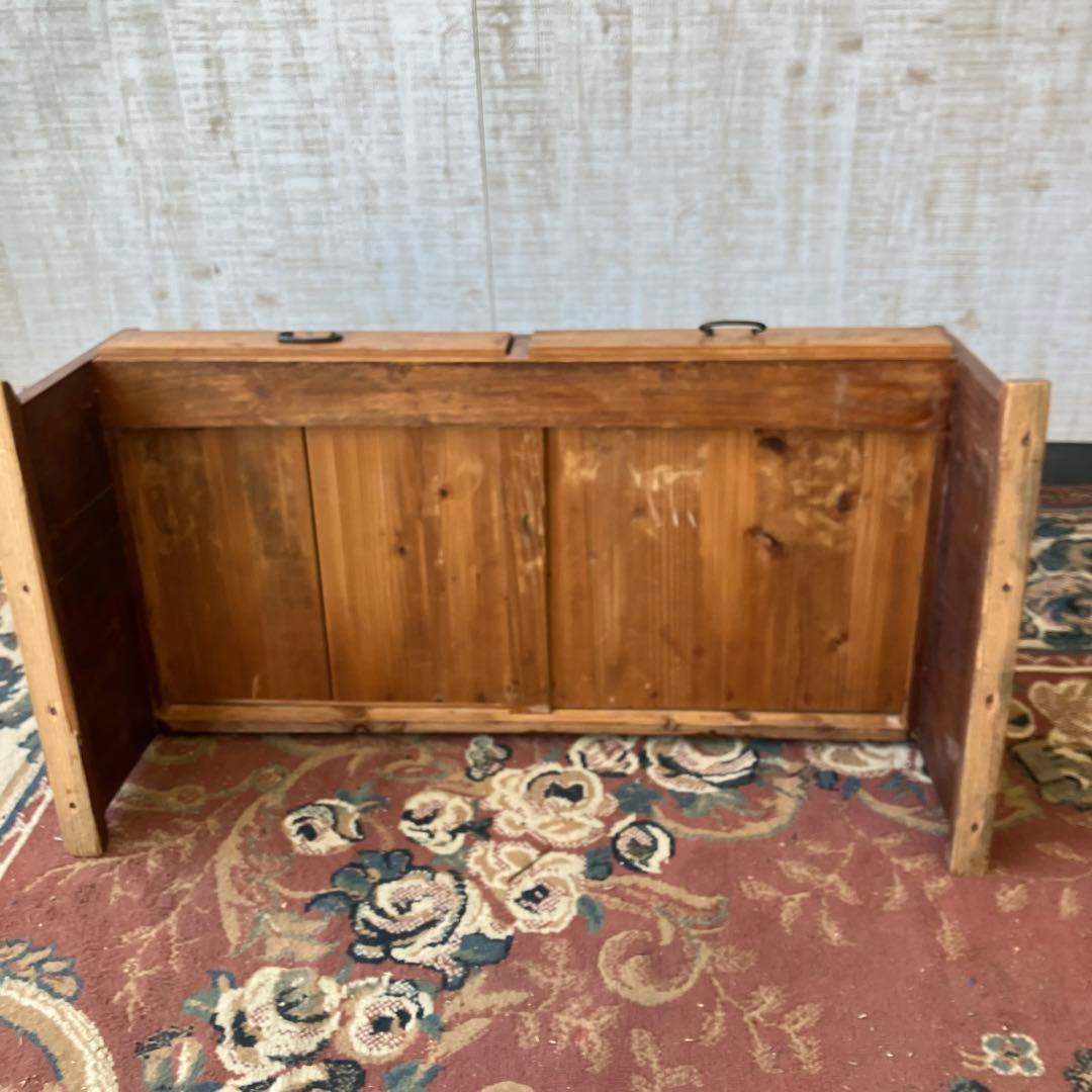 昭和レトロ アンティーク 古家具 木製文机 引き出し付き座卓 書斎机