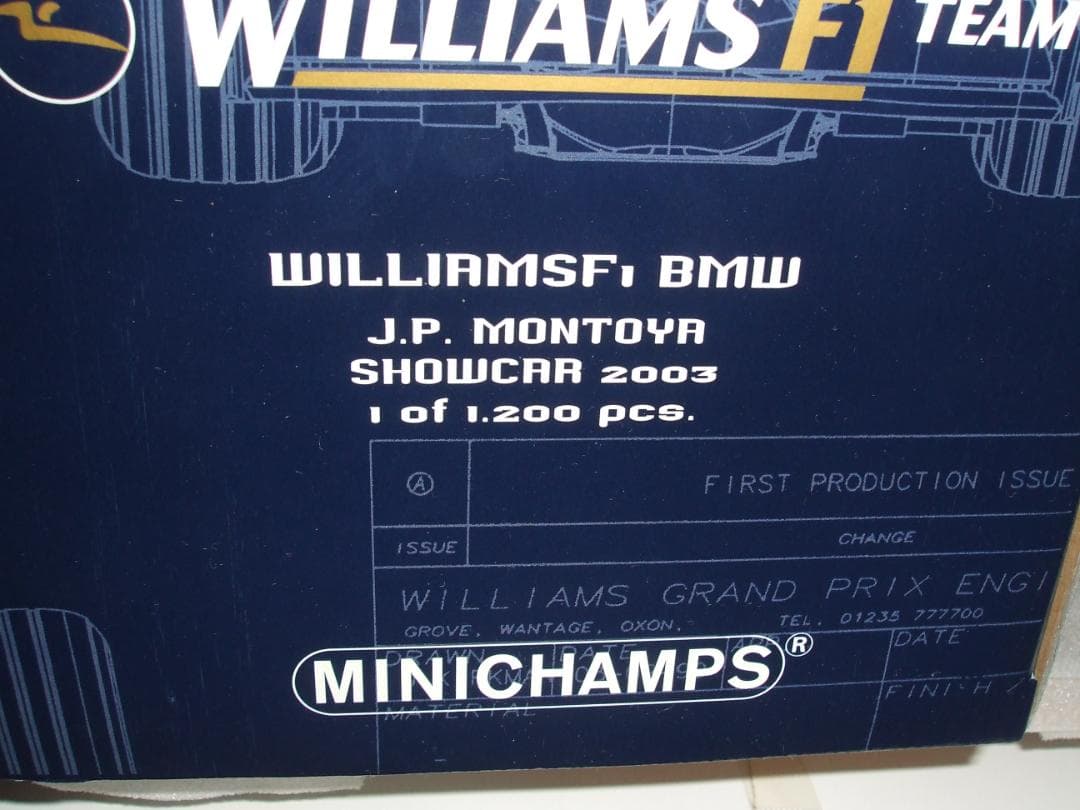ウィリアムズ SHOWCAR 2003 モントーヤ ミニチャンプス 1／18