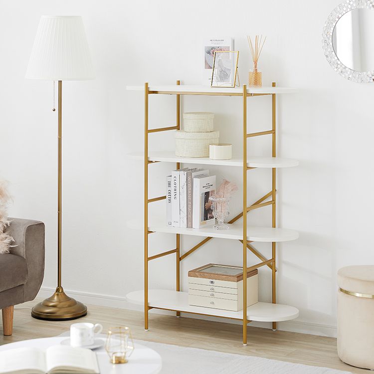 ホワイト×ゴールドがおしゃれなオープンシェルフ 4段[幅90] | 【公式