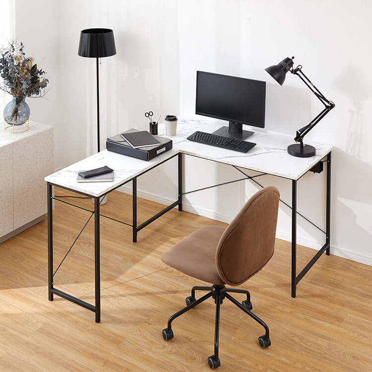 大理石柄L字デスク パソコンデスク | 【公式】LOWYA(ロウヤ) 家具