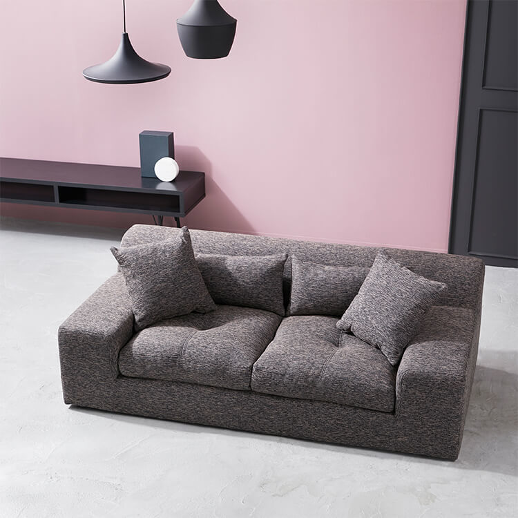 2人掛けローソファ(レッド/グレー/ブラウン)上質な座り心地を追及