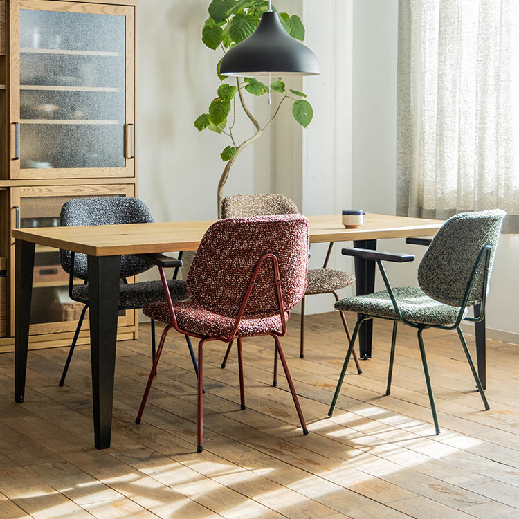 アボック ダイニングチェア 肘無 カラー脚| 家具・インテリア通販