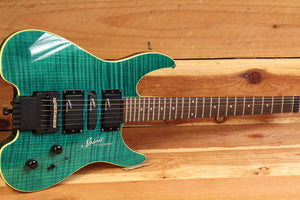 STEINBERGER SPIRIT GU DELUXE Headless Electric Guitar Green Flame