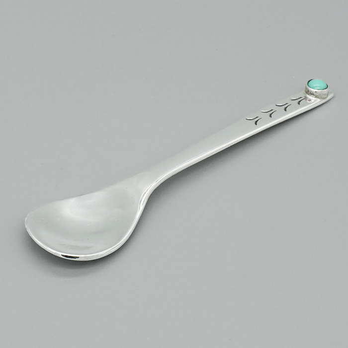 TURQUOISE & STERLING SILVER BABY SPOON by HARRISON YAZZIE – NAVAJO