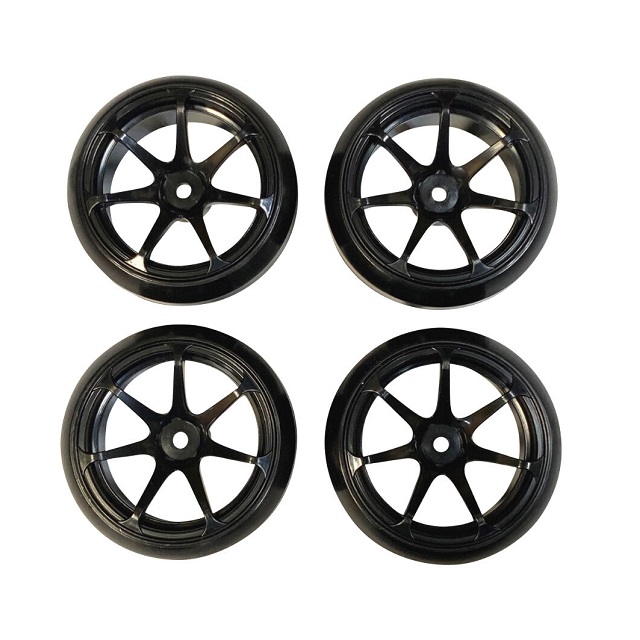 ホイールはめ込み済み引っ張りドリフトタイヤ(T7/+1/ブラック) [HD